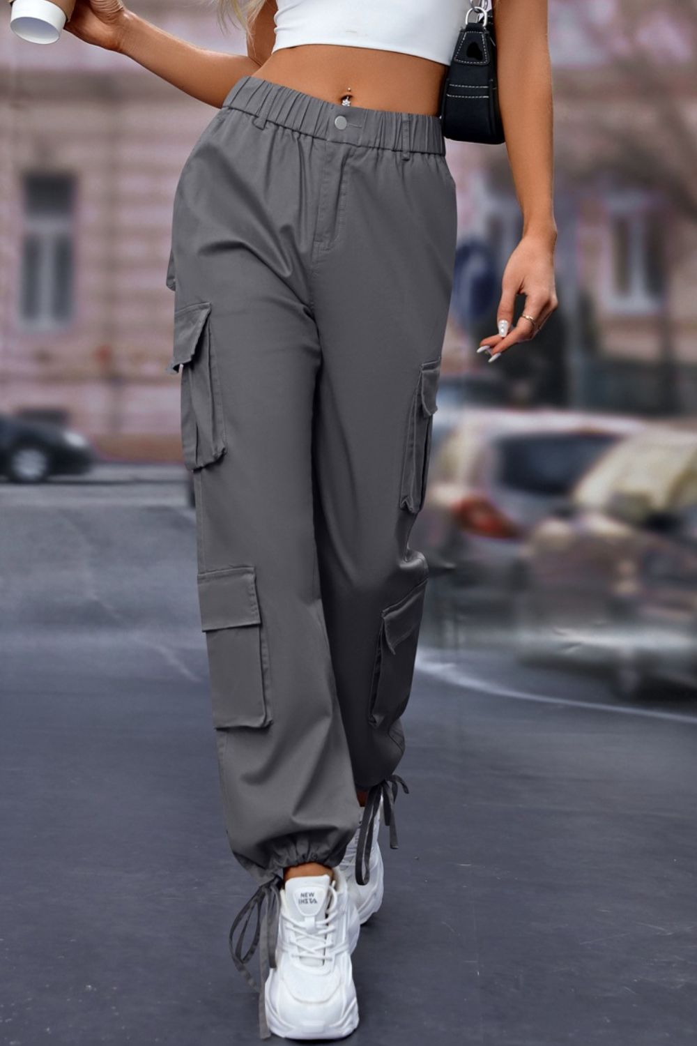 Mandy Elastic Waist Cargo Pants