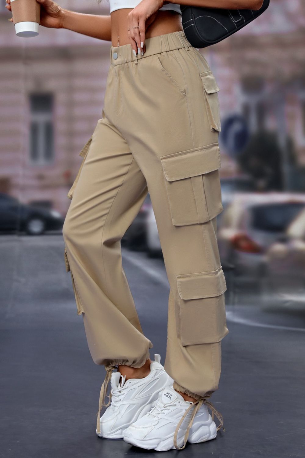 Mandy Elastic Waist Cargo Pants