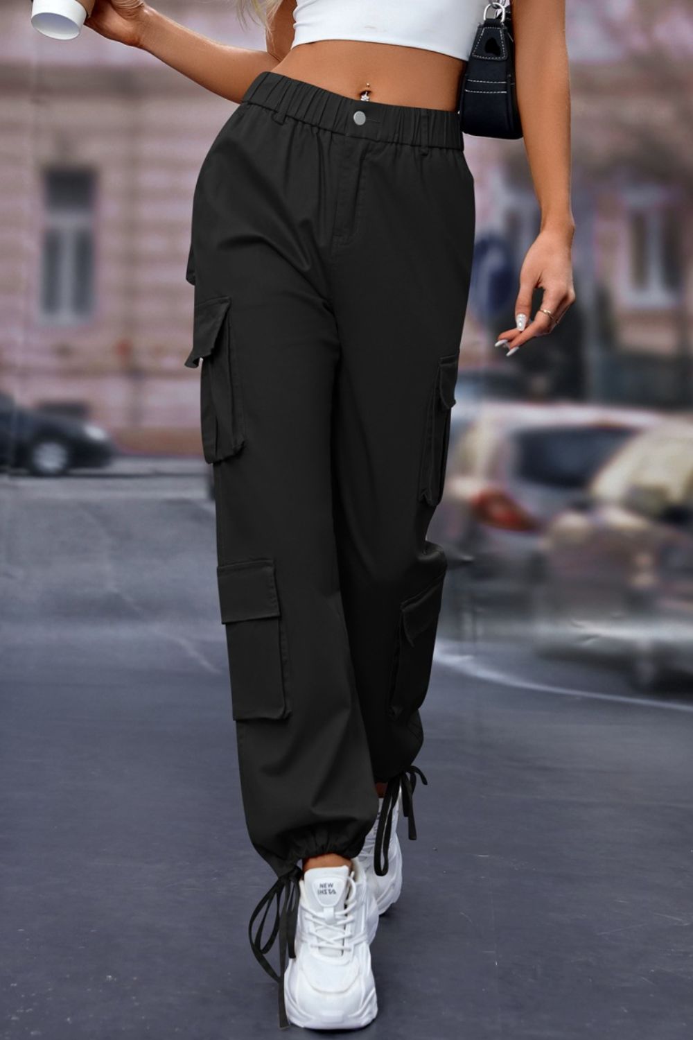 Mandy Elastic Waist Cargo Pants