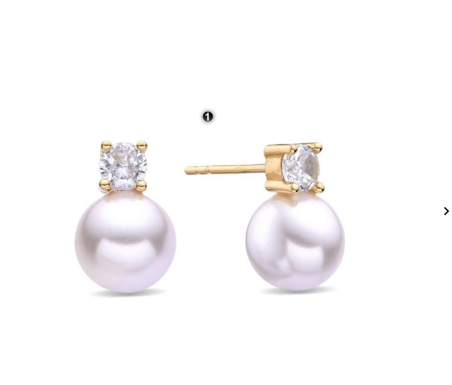 Classic Pearl Earrings Of 925 Silver Plated In 18K Gold