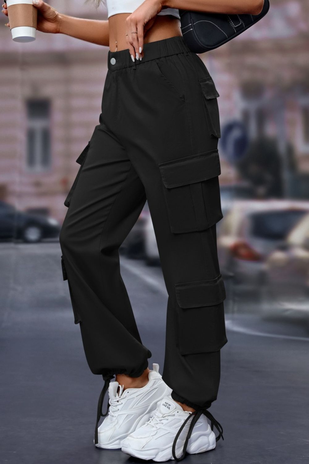 Mandy Elastic Waist Cargo Pants