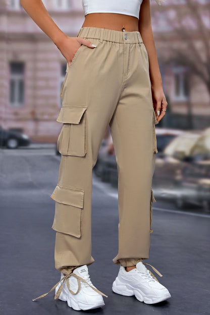 Mandy Elastic Waist Cargo Pants