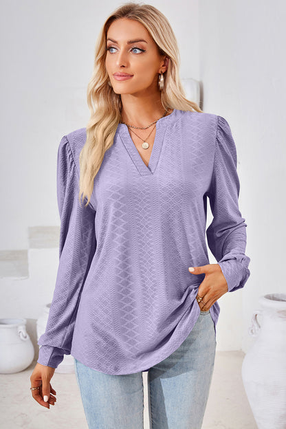 Notched Long Sleeve T-Shirt