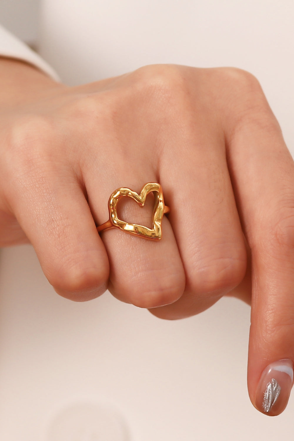 Gold Plated Heart-Shaped Ring