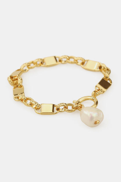 Link Chain Bracelet with Pearl