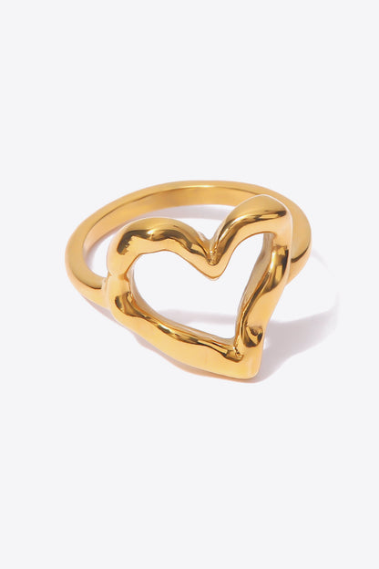 Gold Plated Heart-Shaped Ring