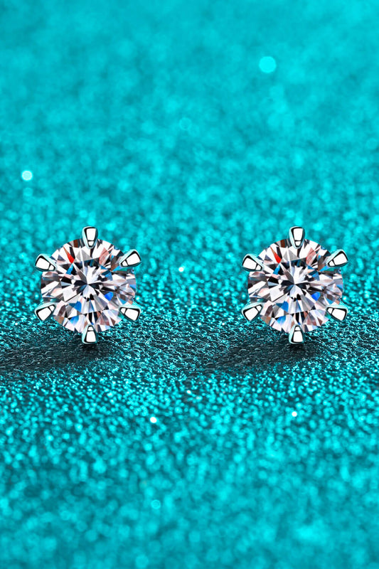 Inlaid Moissanite Stud Earrings