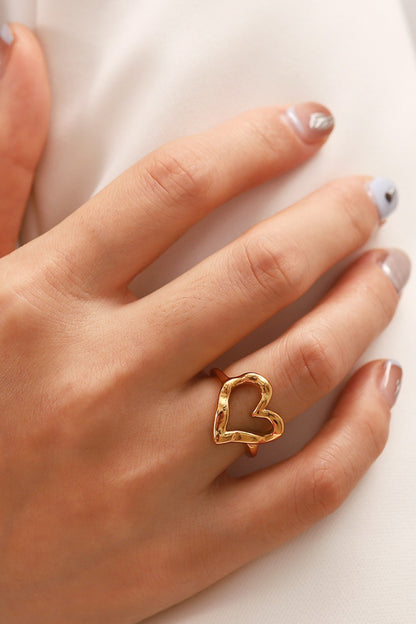 Gold Plated Heart-Shaped Ring